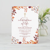 Herfst christelijke viering van het leven rouwfoto kaart (Staand voorkant)