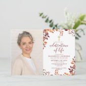 Herfst christelijke viering van het leven rouwfoto kaart (Staand voorkant)