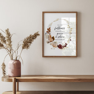 Herfst Christelijke Wanddecoratie – Johannes 1:16  Poster