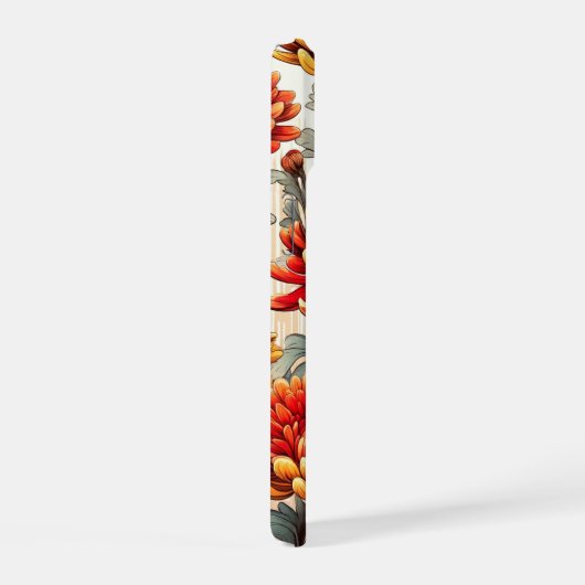 Herfst Chrysant Bloem Display iPhone 15 Case (Rechterkant)