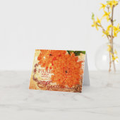 Herfst chrysanten in vintage stijl kaart (Gele Bloem)