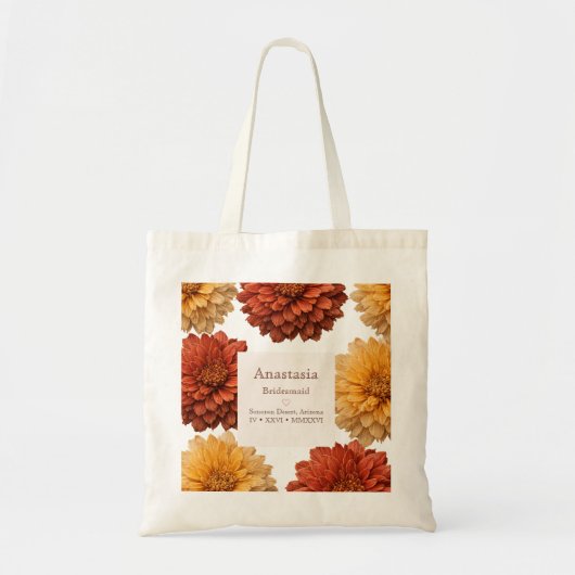Herfst Chrysanthemum Bruidsmeisje Tote Bag (Voorkant)
