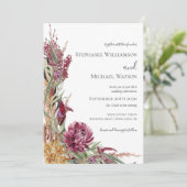 Herfst Chrysanthemums Waterverf Floral Wedding Kaart (Staand voorkant)