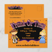 Herfst Church School Trunk of Treat Invite Briefkaart (Voorkant / Achterkant)