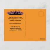 Herfst Church School Trunk of Treat Invite Briefkaart (Achterkant)