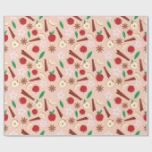 Herfst Cinnamon, Star Anise, Apple, Flower Seamles Cadeaupapier (Vlak)