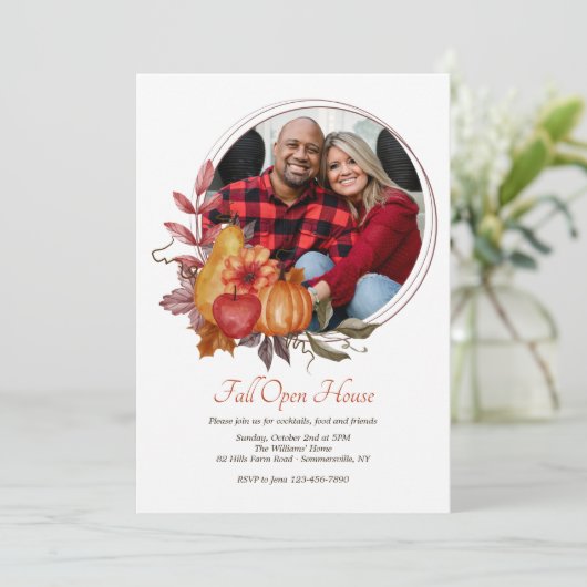 Herfst Cirkel Foto Open Huis Kaart (Staand voorkant)