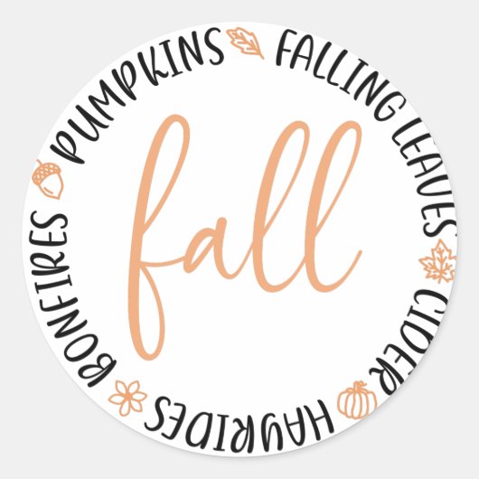 Herfst Cirkel Ronde Sticker (Voorkant)