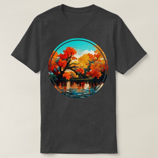 Herfst cirkelvormig ontwerp t-shirt (Design voorkant)
