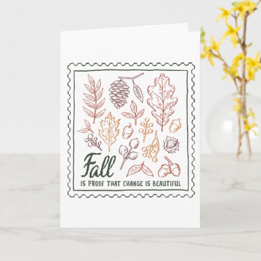 Herfst citaat  kaart (Gele Bloem)