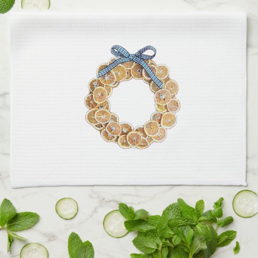 Herfst Citrus Krans Keuken Handdoek (Gevouwen)