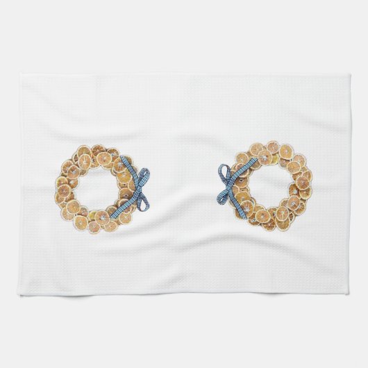 Herfst Citrus Krans Keuken Handdoek (Horizontaal)