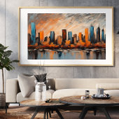 Herfst City Skyline Sunset Unframed Poster