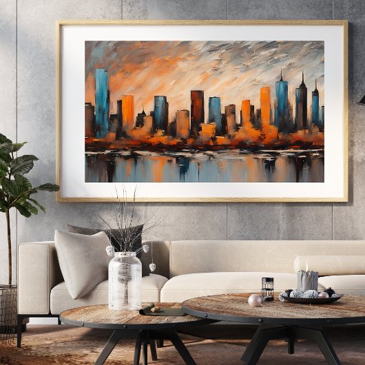 Herfst City Skyline Sunset Unframed Poster