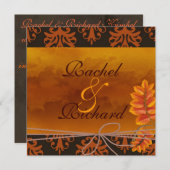 Herfst CLASSY Wedding INVITATION Kaart (Voorkant / Achterkant)