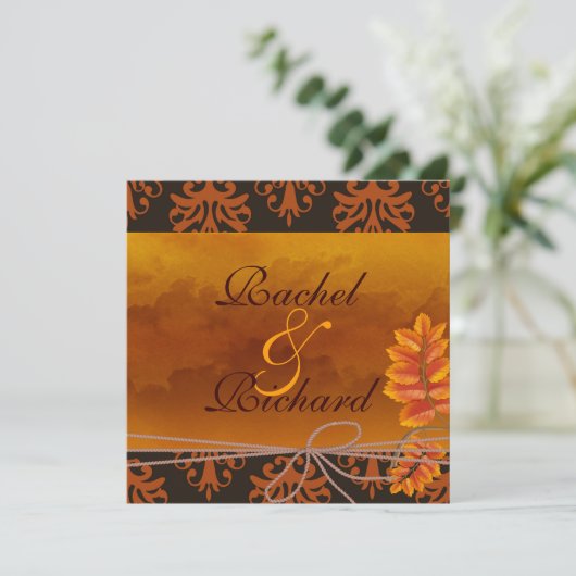 Herfst CLASSY Wedding INVITATION Kaart (Staand voorkant)