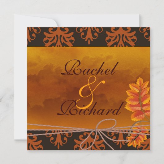 Herfst CLASSY Wedding INVITATION Kaart (Voorkant)