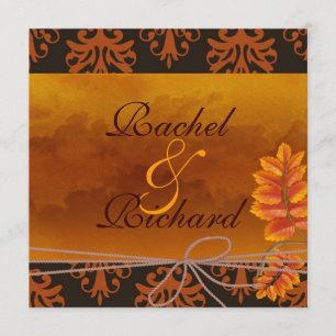 Herfst CLASSY Wedding INVITATION Kaart
