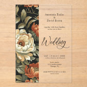 Herfst Clay Floral Wedding Acryl Uitnodigingen (Voorkant)