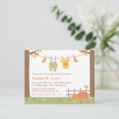 Herfst Clothes Baby Shower Invitations herfst Kaart (Staand voorkant)
