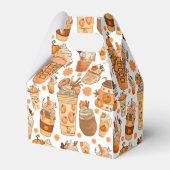 Herfst Coffee Latte Pumpkin Patroon Bedankdoosjes (Voorkant Zijde)