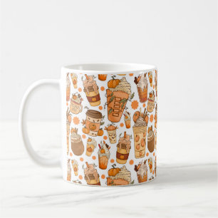 Herfst Coffee Latte Pumpkin Patroon Koffiemok