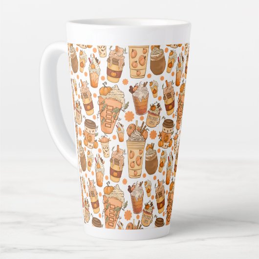 Herfst Coffee Latte Pumpkin Patroon Latte Mok (Linkerhoek)