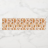 Herfst Coffee Latte Pumpkin Patroon Waterfles Etiket (Enkel label)