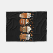 Herfst Coffee Pumpkin Spice Junkie Latte Autumn Co Fleece Deken (Voorkant (Horizontaal))