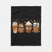 Herfst Coffee Pumpkin Spice Junkie Latte Autumn Co Fleece Deken (Voorkant)