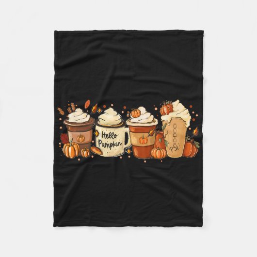 Herfst Coffee Pumpkin Spice Latte Drink herfst dan Fleece Deken (Voorkant)