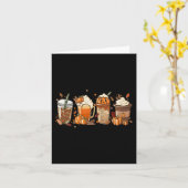 Herfst Coffee Pumpkin Spice Latte Drink herfst dan Kaart (Gele Bloem)