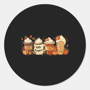 Herfst Coffee Pumpkin Spice Latte Drink herfst dan Ronde Sticker