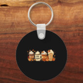 Herfst Coffee Pumpkin Spice Latte Drink herfst dan Sleutelhanger (Voorkant)