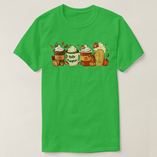 Herfst Coffee Pumpkin Spice Latte Drink herfst dan T-shirt (Design voorkant)
