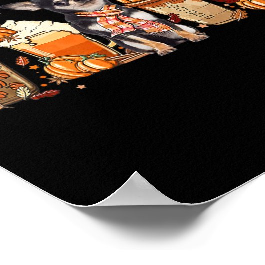 Herfst Coffee Pumpkin Spice Latte Iced Autumn Chih Poster (Hoek)