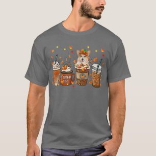 Herfst Coffee Pumpkin Spice Latte Iced Autumn Corg T-shirt