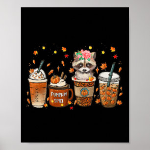 Herfst Coffee Pumpkin Spice Latte Iced Autumn Racc Poster
