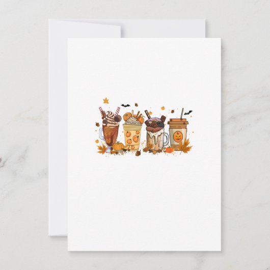 Herfst Coffee Pumpkin Spice Latte Thanksgiving Cof Kaart (Voorkant)