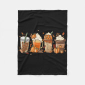 Herfst Coffee Pumpkin Spice Latte Warm Cozy Aut Fleece Deken (Voorkant)