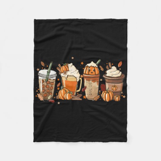 Herfst Coffee Pumpkin Spice Latte Warm Cozy Aut Fleece Deken (Voorkant)