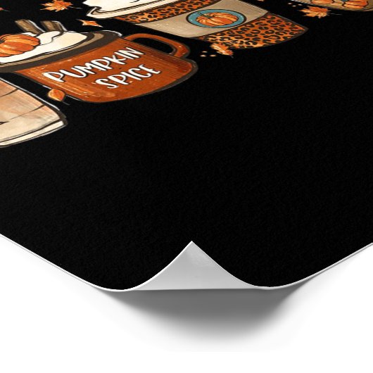 Herfst Coffee Pumpkin Spice Latte Warm Cozy Aut Poster (Hoek)