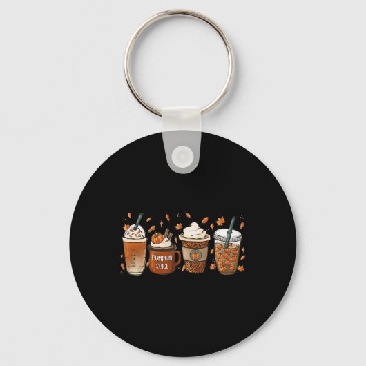 Herfst Coffee Pumpkin Spice Latte Warm Cozy Aut Sleutelhanger (Voorkant)