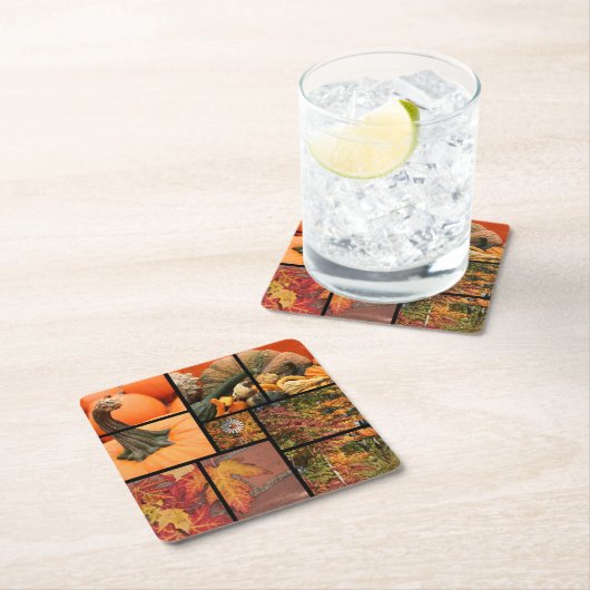 Herfst Collage Kartonnen Onderzetters (Insitu)