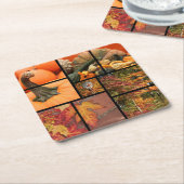 Herfst Collage Kartonnen Onderzetters (Schuin)