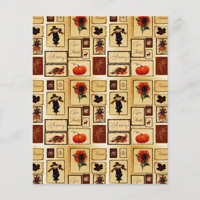 Herfst collage scrapboek achtergrondpapier (Voorkant)