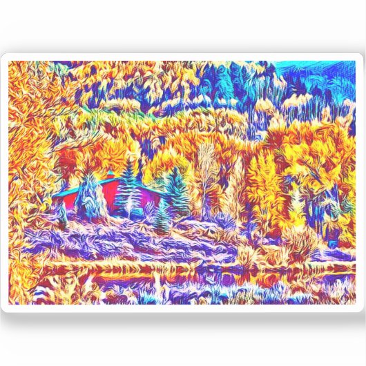 Herfst Colorado Vinyl Sticker (Voorkant)