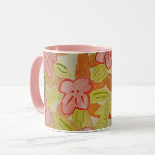 Herfst Colored Flowers Mok (Voorkant links)