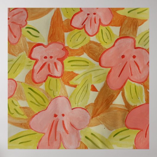 Herfst Colored Flowers Poster (Voorkant)