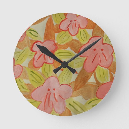Herfst Colored Flowers Ronde Klok (Voorkant)